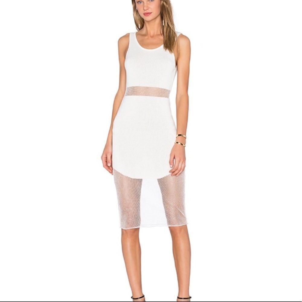 NBD Shimmer Sleeveless Mesh Midi Dress Size M